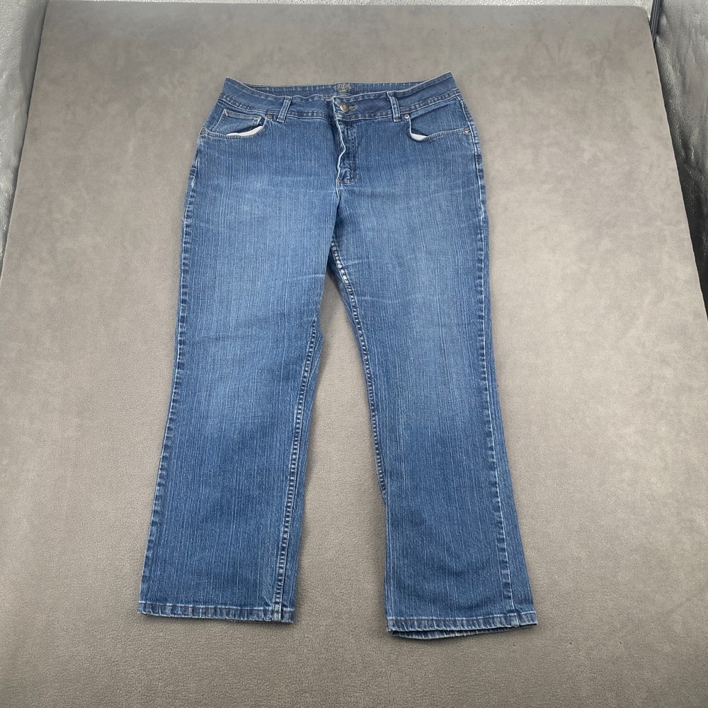 Riders by Lee Jeans Womens 18P Blue Denim Cotton Stretch High Rise Straight Leg